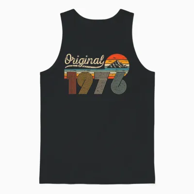 Original 1976 Jahrgang Vintage 50 Jahre Geburtstag Mann Frau Unisex Tank Top - Black