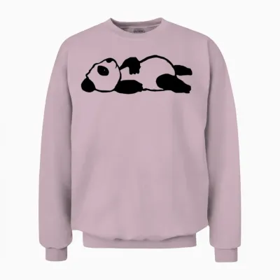 Cute Lying Panda Bear Unisex Sweatshirt - Light Pink