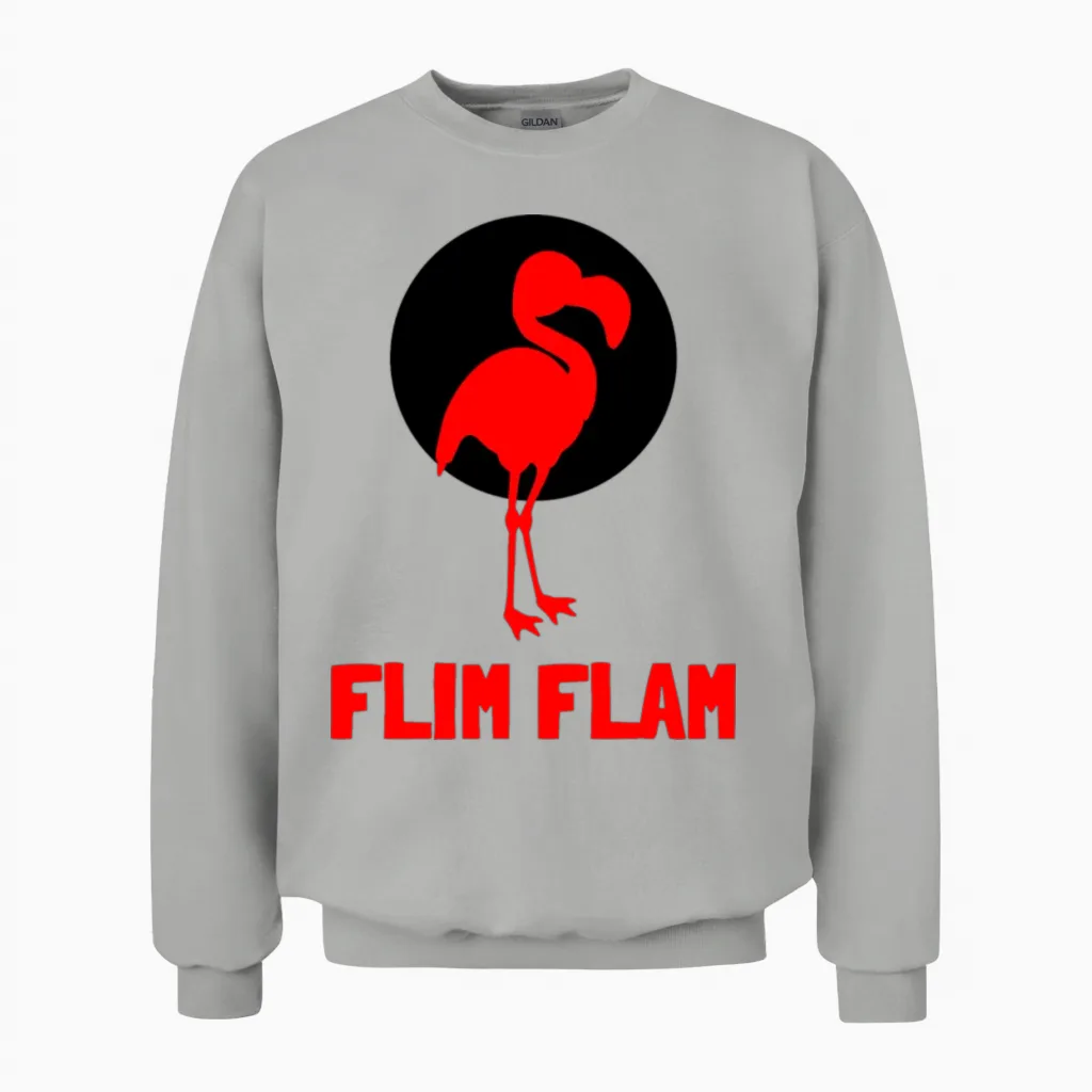 Flam Flim Flam Flamingo Unisex Sweatshirt in Ash