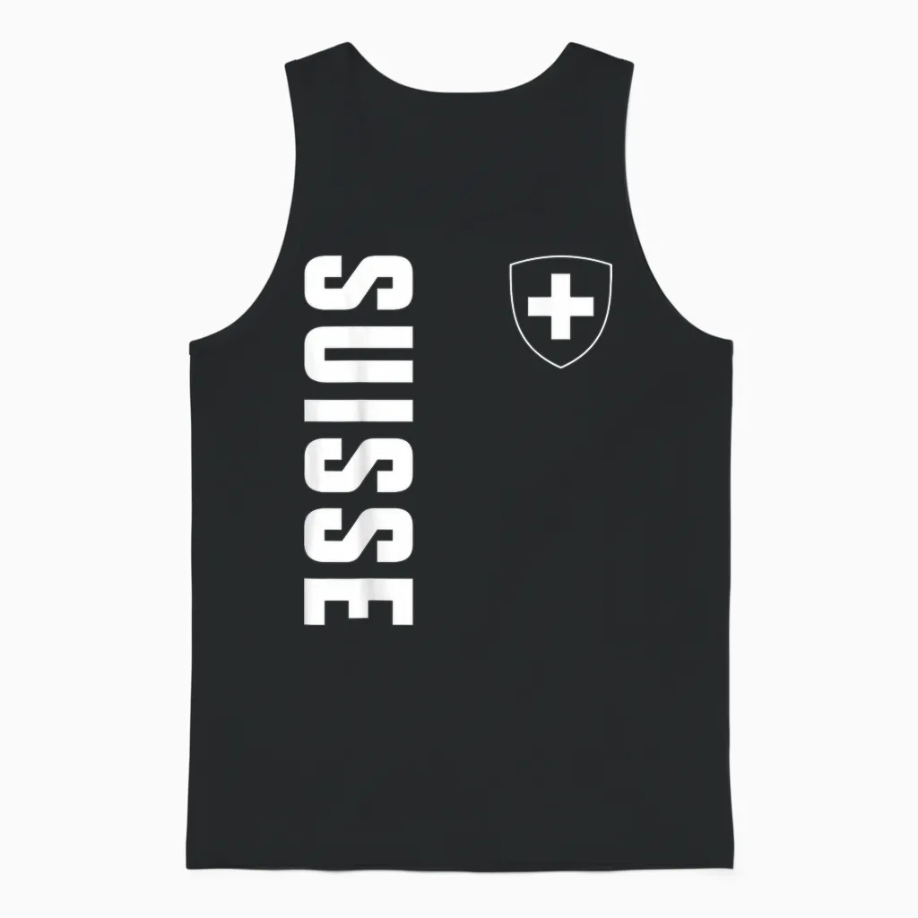 Schweiz Flagge Schweizerkreuz Fan Switzerland Patriotisches Unisex Tank Top in Black