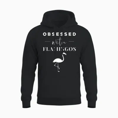 Flamingo Unisex Hoodie - Black