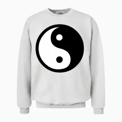 Yin-Yang-Symbol – Kleingedrucktes Unisex Sweatshirt - White