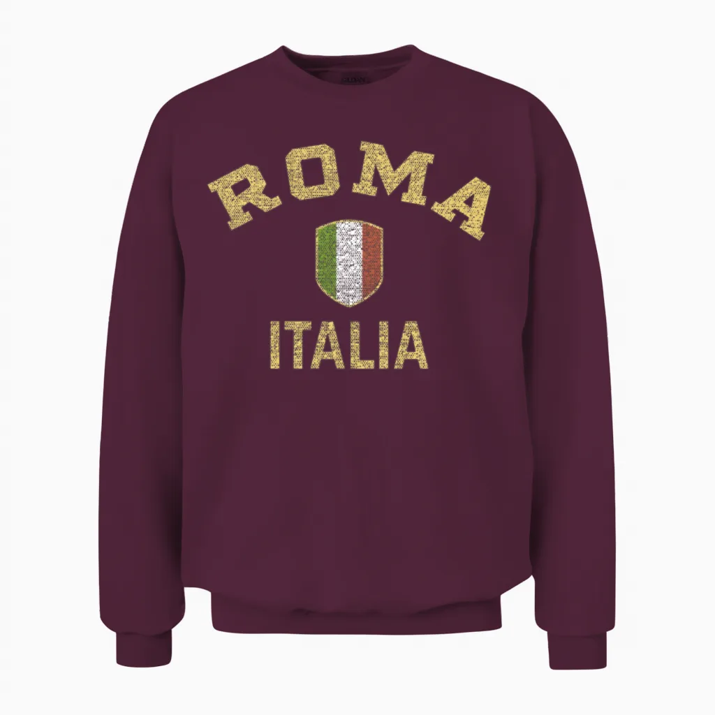 Roma Italia - Rome Italy Unisex Sweatshirt in Maroon
