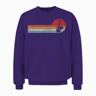 Saxophonist Jazz Musik Musiker Retro Saxophon Unisex Sweatshirt - Purple