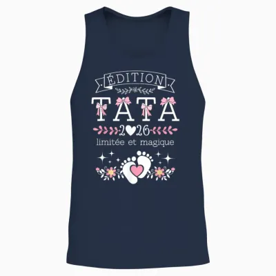 Future Tata 2026 Gift Announcement Pregnancy Aunt 2026 Unisex Tank Top - Navy