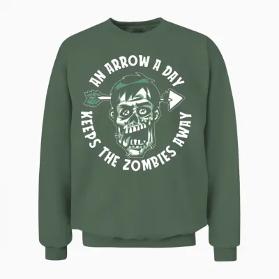 Zombie Funny Unisex Sweatshirt - Military Green