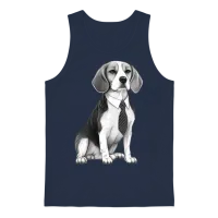 Beagle Dog Dog Silhouette Cute Dog Unisex Tank Top - Navy – 1