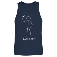 Stickman Rock On Unisex Tank Top - Navy – 2