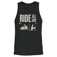 Funny Snowmobile Snowmobiling Unisex Tank Top - Black – 2