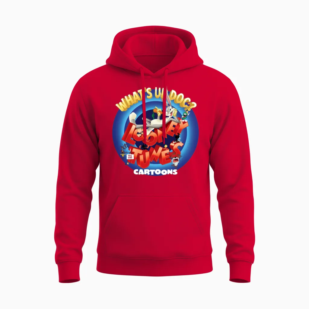 Looney Tunes Cartoons Unisex Hoodie in Red