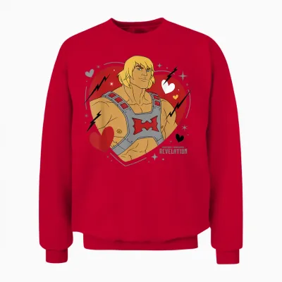 The Revelation of Masters of the Universe - He Man Heart T-Shirt, Blue Unisex Sweatshirt - Red