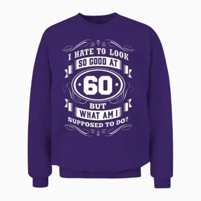 60th Birthday Gift Birthday Vintage Unisex Sweatshirt - Purple