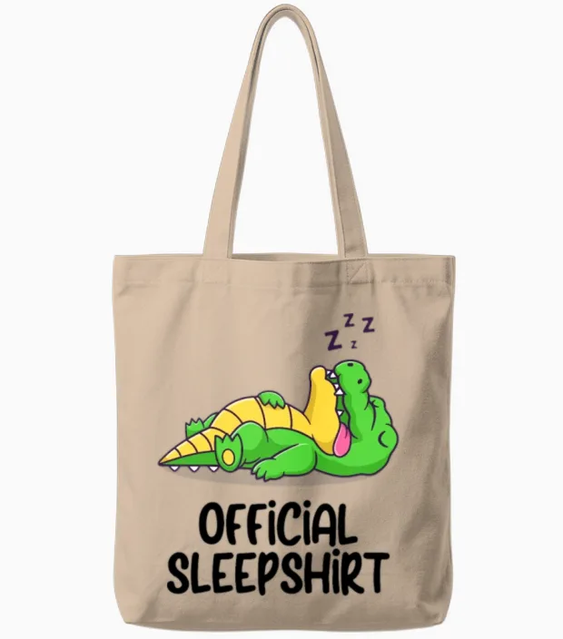 Funny Animal Shirt Funny Picture Tote Bags in Natural