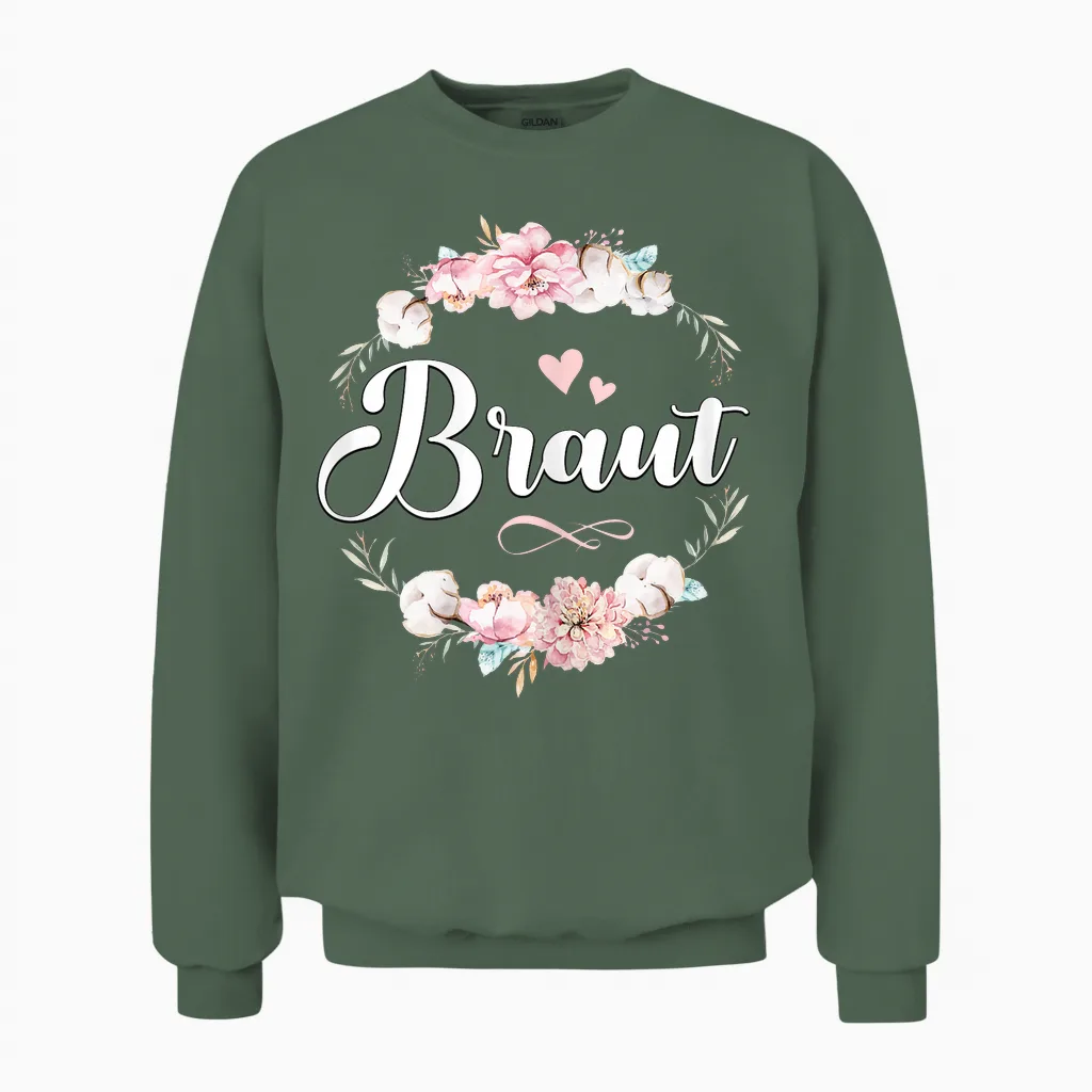 Women's Bridal T-Shirt Jga Women Bride Shirt Party Poltern Bridal T-Shirt, Black Unisex Sweatshirt in Military Green