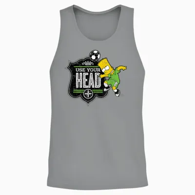 The Simpsons Soccer Bart Simpson Use Your Head Unisex Tank Top - Sport Grey