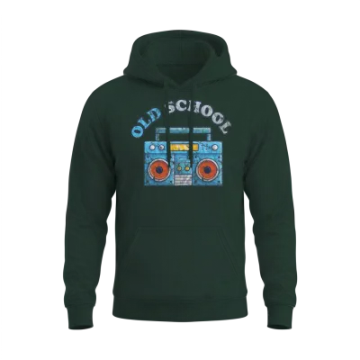 Old School Ghettoblaster Retro Unisex Hoodie - Forest