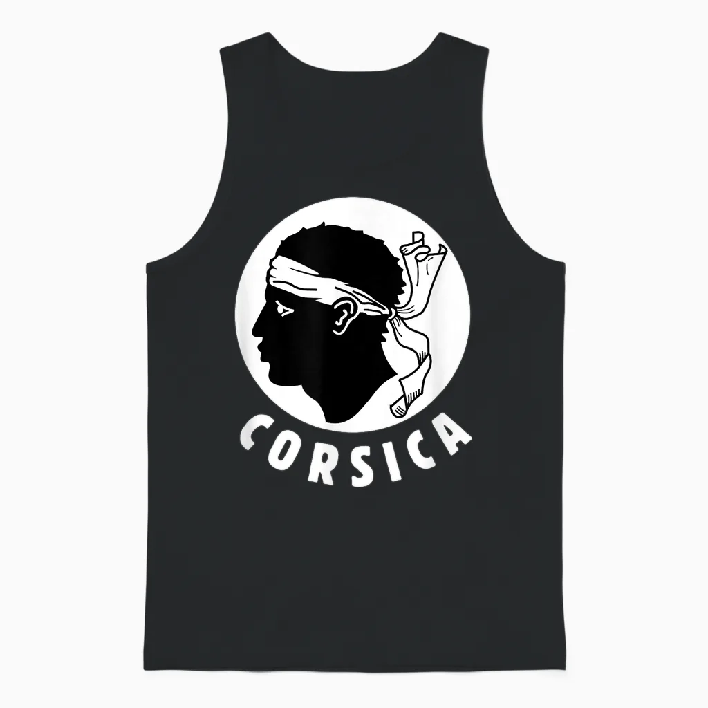 Corsica Corsica Lovers Moorish Head 2a 2b Gang Unisex Tank Top in Black