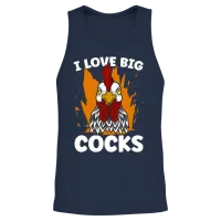 Cock I Love Big Cocks Chicken Lovers Cock Lover Unisex Tank Top - Navy – 2