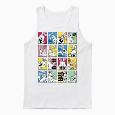 Looney Tunes Bugs Bunny Tiles Unisex Tank Top - White