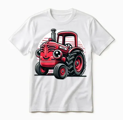 Kleiner Roter Traktor Für Kinder Unisex T-Shirt - White