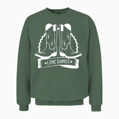 Leben Liebe Line Dance Cowgirl Country Tanzgruppe Linedance Unisex Sweatshirt - Military Green