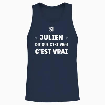 Si Julien Di Que C'est Vrai Prénom Humour Julien Unisex Tank Top - Navy