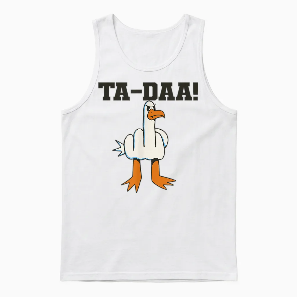 Möwe Mittelfinger Stinkefinger Frech Süß Unisex Tank Top in White