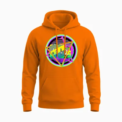 80s Retro Classic Style Unisex Hoodie - Safety Orange