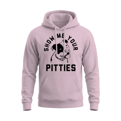 Show Me Your Pitties Funny Pitbull Pit Bull Dog Unisex Hoodie - Light Pink