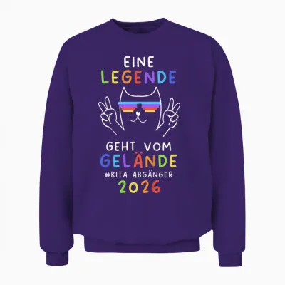 Kinder Kita Abgänger 2026 Kindergarten Geschafft Unisex Sweatshirt - Purple