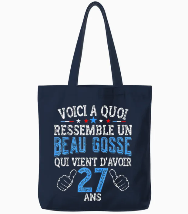 Funny Birthday 27 Years β Gift Idea for Men 27 Years Tote Bags in Navy