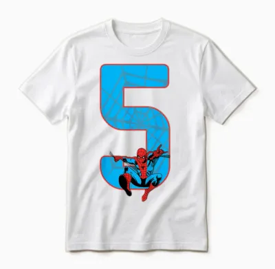 Children's Spider-Man 5th Birthday Unisex T-Shirt - White
