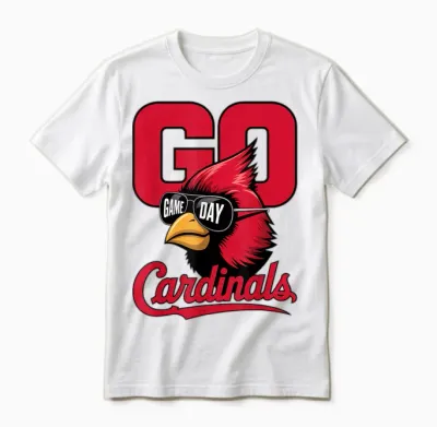 Retro Go Cardinals Game Day Gifts for Men Women Kid Boy Girl Unisex T-Shirt - White
