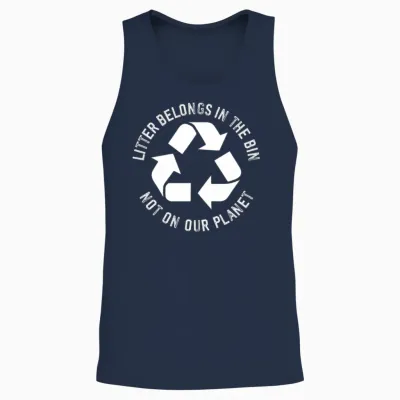 No Littering Anti Littering Earth Day Unisex Tank Top - Navy