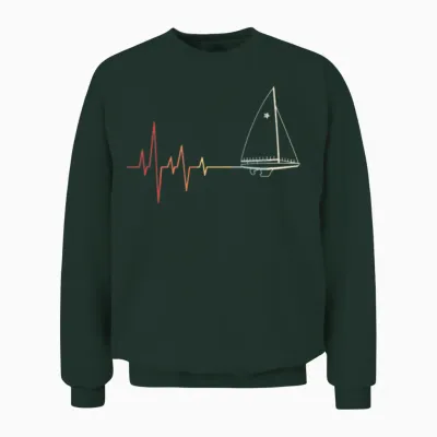 Sailing Heartbeat Retro Unisex Sweatshirt - Forest