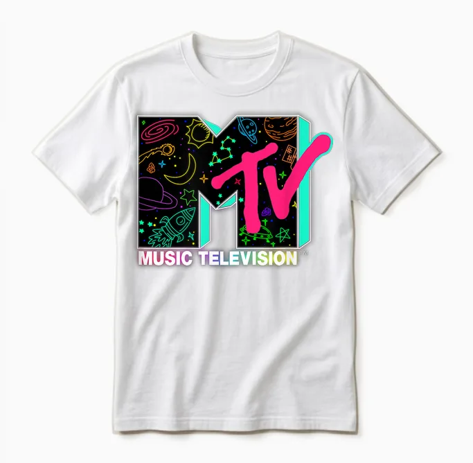 Mademark X Mtv - Music Television - Intergalactic Unisex T-Shirt in White