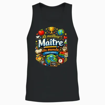 Gift School Teacher End Year Best in the World Teacher Unisex Tank Top - Black