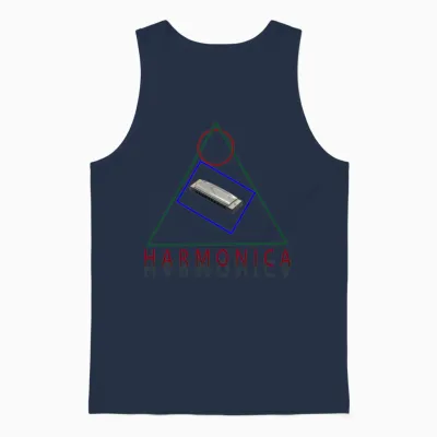 Retro Harmonica Unisex Tank Top - Navy
