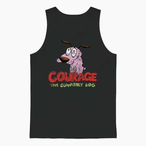 Courage the Cowardly Dog - Lovers Unisex Tank Top in Black