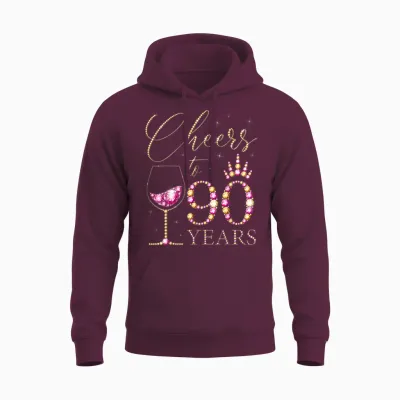 Ein Hoch Auf 90 Jahre Alte Frauen Zum 90. Geburtstag, Frauen, Königinnen, Geburtstag Unisex Hoodie - Maroon