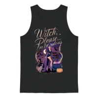 Halloween Witch Please I Am Fabulous Unisex Tank Top - Black – 1