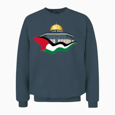 Dome of the Rock and Palestinian Unisex Sweatshirt - Dark Heather