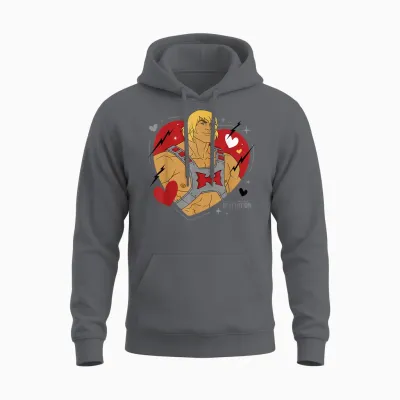 The Revelation of Masters of the Universe - He Man Heart T-Shirt, Blue Unisex Hoodie - Charcoal