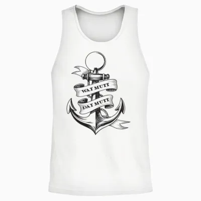East Frisian Anchor Wat Mutt Dat Mutt Unisex Tank Top - White