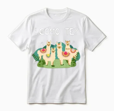 Funny Spanish Como Te Llama Llama Unisex T-Shirt - White