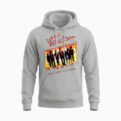 Warriors One Gang T-Shirt - Herren & Damen, Schwarz, S, Kurzarm, Klassische Passform, Streetwear, Unisex, T-Shirt Mit Rundhalsausschnitt, Baumwolle 60%, Polyester 40% Unisex Hoodie - Ash