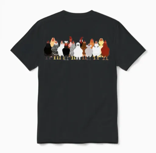 Women Chicken Shirt Chicken Bird Lovers Unisex T-Shirt in Black