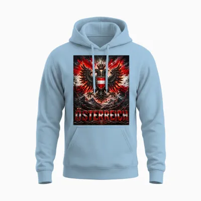 österreich T Shirt österreichische Adler Wappen Austria Unisex Hoodie - Light Blue