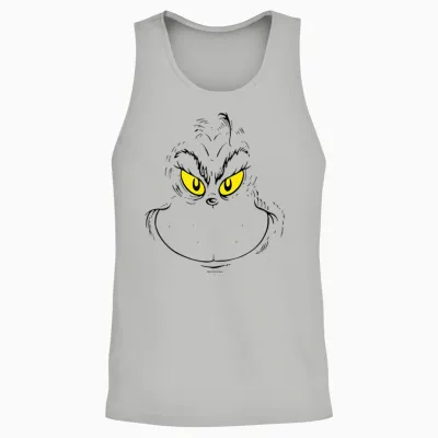 The Grinch Face Officially Licensed Unisex Tank Top - Ash