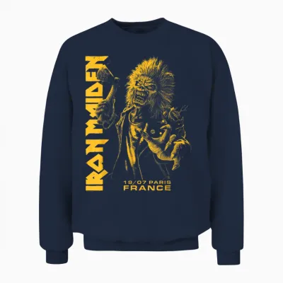 Iron Maiden Run for Your Lives Tour Paris Unisex Sweatshirt - Navy
